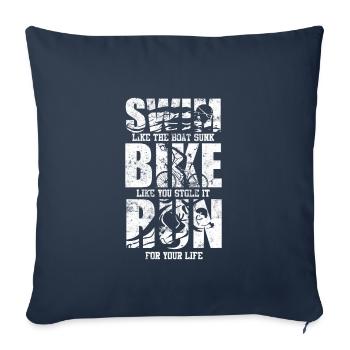 Triathlon Triathlon - Housse de coussin décorative 45 x 45 cm - bleu marine - Devant