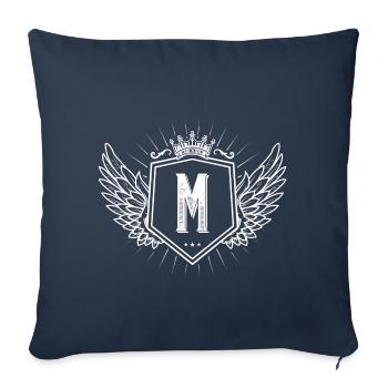 M Buchstabe Wappen - Sofakissenbezug 45 x 45 cm - Navy - Vorne