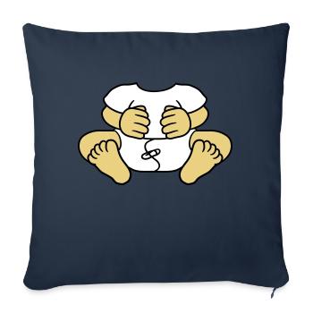 baby koerper lustig kind windel klein ohne kopf sc - Sofakissenbezug 45 x 45 cm - Navy - Vorne