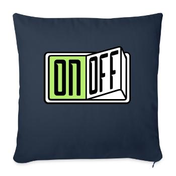 on off interrupteur bouton bouton activer désactiver - Housse de coussin décorative 45 x 45 cm - bleu marine - Devant