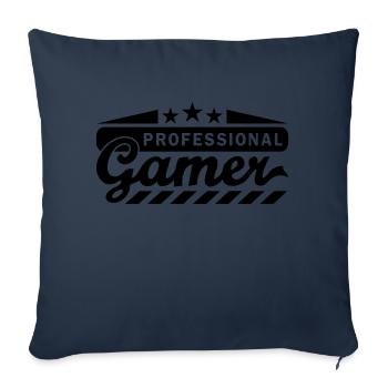 Pro Gamer (lettrage) - Housse de coussin décorative 45 x 45 cm - bleu marine - Devant