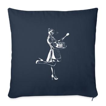 woman pie - Sofa pillowcase 17,3'' x 17,3'' (45 x 45 cm) - navy - Front