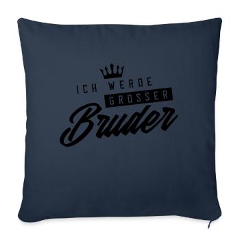 ich werde grosser bruder krone - Sofakissenbezug 45 x 45 cm - Navy - Vorne