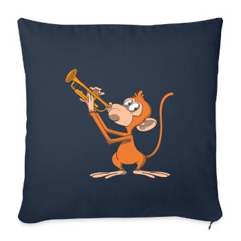 Affe spielt Trompete - Sofakissenbezug 45 x 45 cm - Navy - Vorne