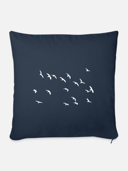 Vogelschwarm - Sofakissenbezug 45 x 45 cm - Navy