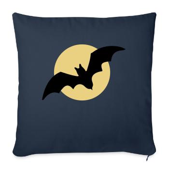 Lune de chauve-souris volante - Housse de coussin décorative 45 x 45 cm - bleu marine - Devant