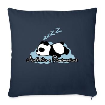 Anesthésie et réanimation Panda - Housse de coussin décorative 45 x 45 cm - bleu marine - Devant