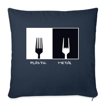 Plastic Metal. Metal Fan Fork Gift Music - Sofa pillowcase 17,3'' x 17,3'' (45 x 45 cm) - navy - Front