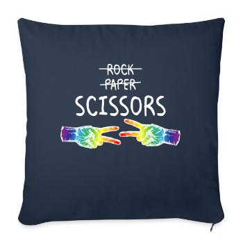 Rock Paper Scissors LGBTQ Pride Month Lesbian - Housse de coussin décorative 45 x 45 cm - bleu marine - Devant