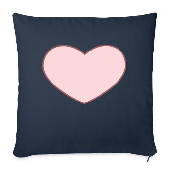 Coeur Rose - Housse de coussin décorative 45 x 45 cm - bleu marine - Devant
