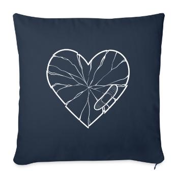 Broken heart print - Sofa pillowcase 17,3'' x 17,3'' (45 x 45 cm) - navy - Front