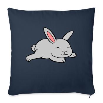 Little cute rabbit - Sofa pillowcase 17,3'' x 17,3'' (45 x 45 cm) - navy - Front