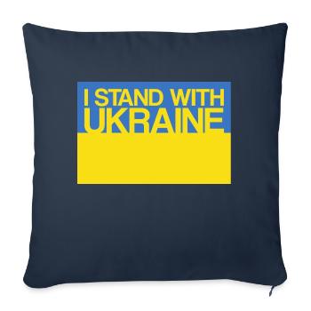 Ich stehe an der Seite der Ukraine mit der Unterstützung der Ukraine Ukrain - Sofakissenbezug 45 x 45 cm - Navy - Vorne