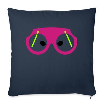 Glasses Wiper Lens Eyes Geek Joke - Sofa pillowcase 17,3'' x 17,3'' (45 x 45 cm) - navy - Front
