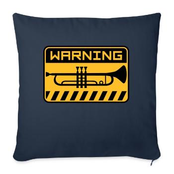 Warning Trompete Musik - Sofakissenbezug 45 x 45 cm - Navy - Vorne