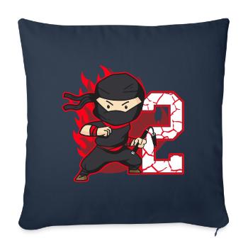 Ninja Fighter Birthday Boy 2 years old Ninjas - Sofa pillowcase 17,3'' x 17,3'' (45 x 45 cm) - navy - Front