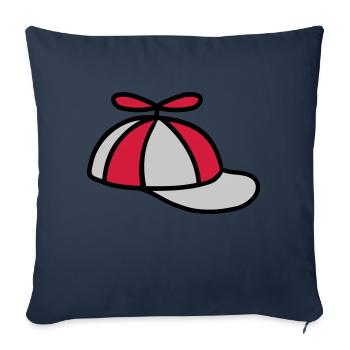 Chapeau d’hélice Conception de chapeau d’éolienne - Housse de coussin décorative 45 x 45 cm - bleu marine - Devant