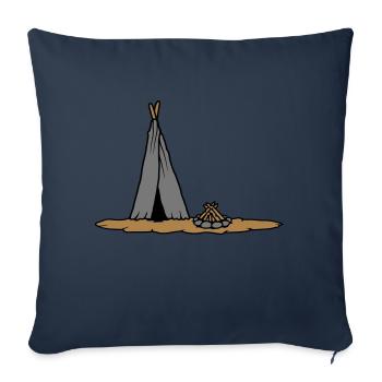 Lagerfeuer primitives Zelt Design - Sofakissenbezug 45 x 45 cm - Navy - Vorne