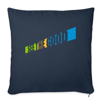 voir la bonne citation - Housse de coussin décorative 45 x 45 cm - bleu marine - Devant