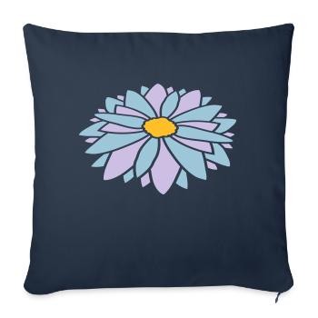 Colorful Pretty Flower Design - Sofa pillowcase 17,3'' x 17,3'' (45 x 45 cm) - navy - Front