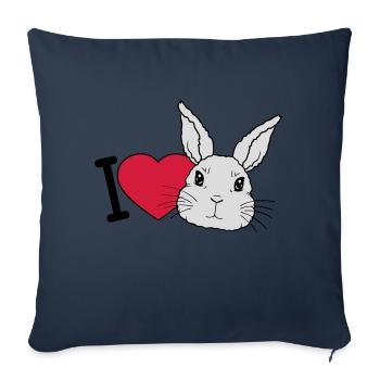 I love bunnys Logo - Sofa pillowcase 17,3'' x 17,3'' (45 x 45 cm) - navy - Front