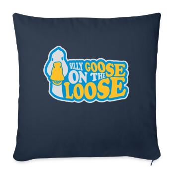 oie en liberté - Housse de coussin décorative 45 x 45 cm - bleu marine - Devant