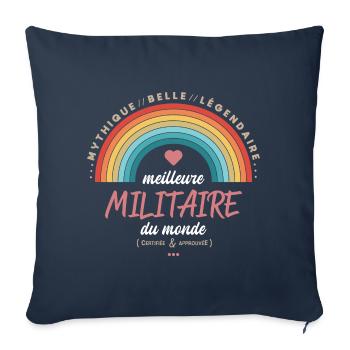 Meilleure militaire du monde - Housse de coussin décorative 45 x 45 cm - bleu marine - Devant