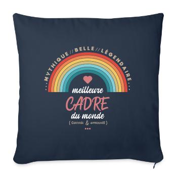 Meilleure cadre du monde - Housse de coussin décorative 45 x 45 cm - bleu marine - Devant