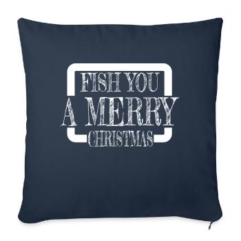 blagues hameçon achigan pêche drôle couples présents - Housse de coussin décorative 45 x 45 cm - bleu marine - Devant