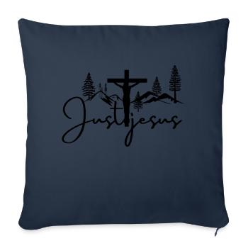 Juste Jésus - Housse de coussin décorative 45 x 45 cm - bleu marine - Devant