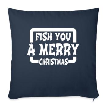 Blague Dinosaure Barbecue Pêcheur Pêche - Housse de coussin décorative 45 x 45 cm - bleu marine - Devant