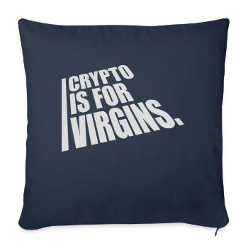 crypto is for virgins - Sofa pillowcase 17,3'' x 17,3'' (45 x 45 cm) - navy - Front