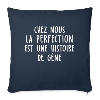 famillle et perfection / humour perfection - Housse de coussin décorative 45 x 45 cm - bleu marine - Devant
