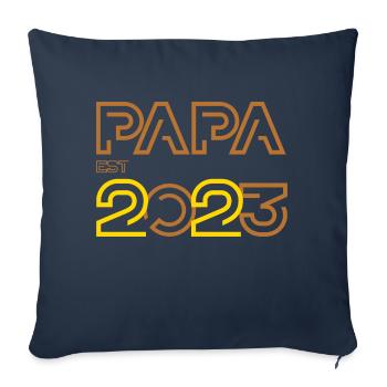 PAPA Est. 2023 Werdender Vater Design by vauART - Sofakissenbezug 45 x 45 cm - Navy - Vorne