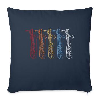 Jazz Lover Musical Instrument Retro Saxophone - Sofa pillowcase 17,3'' x 17,3'' (45 x 45 cm) - navy - Front
