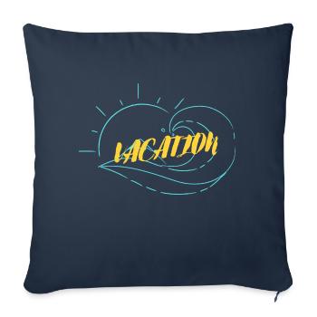 Prêt pour des vacances? - Housse de coussin décorative 45 x 45 cm - bleu marine - Devant