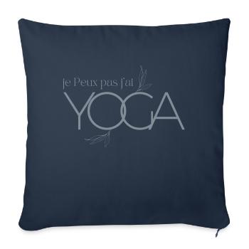 Je peux pas j'ai yoga - Housse de coussin décorative 45 x 45 cm - bleu marine - Devant