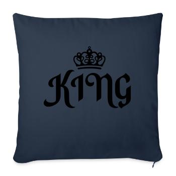 Roi - Housse de coussin décorative 45 x 45 cm - bleu marine - Devant
