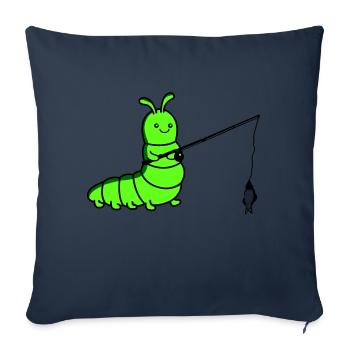 Caterpillar fishing - Sofa pillowcase 17,3'' x 17,3'' (45 x 45 cm) - navy - Front