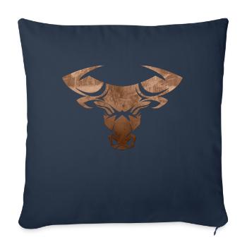 Bull Bull Head Head Logo Steak Beast Gym Horn - Sofa pillowcase 17,3'' x 17,3'' (45 x 45 cm) - navy - Front