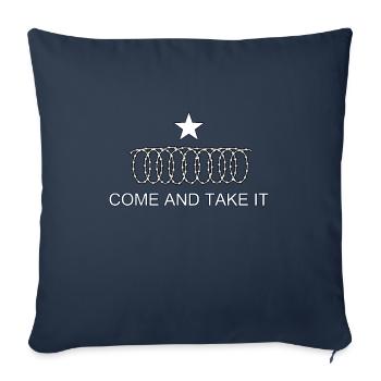 Texas Flag Come and Take It Razor wire - Sofa pillowcase 17,3'' x 17,3'' (45 x 45 cm) - navy - Front