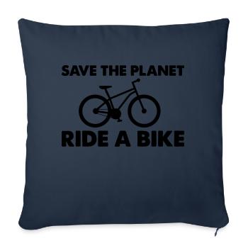 faire du vélo - Housse de coussin décorative 45 x 45 cm - bleu marine - Devant