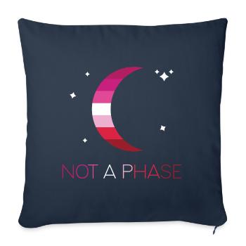 LGBTQ Pride Month - Not a Phase - Lesbian - Sofa pillowcase 17,3'' x 17,3'' (45 x 45 cm) - navy - Front