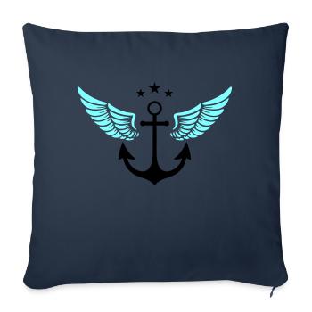 Symbole d’ancre - Housse de coussin décorative 45 x 45 cm - bleu marine - Devant