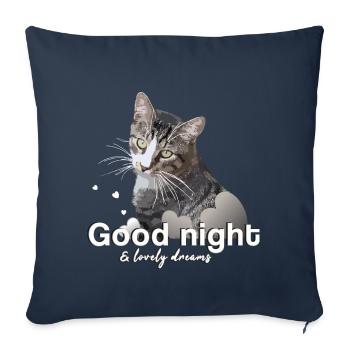 Sleep shirt good night good night - Sofa pillowcase 17,3'' x 17,3'' (45 x 45 cm) - navy - Front