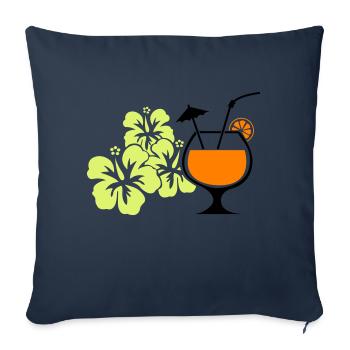 Hawaiian Hibiscus Cocktail - Sofa pillowcase 17,3'' x 17,3'' (45 x 45 cm) - navy - Front
