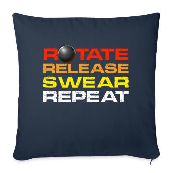 rotation, relâchement, jurer, répéter Conception pour un lancer de poids - Housse de coussin décorative 45 x 45 cm - bleu marine - Devant