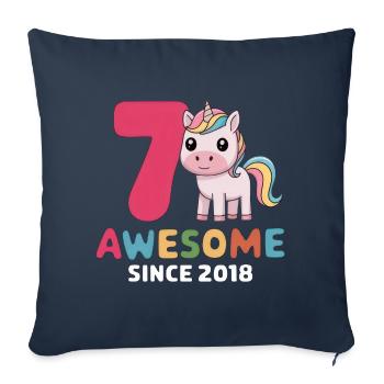 7. Geburtstag - Awesome Since 2018 - Sofakissenbezug 45 x 45 cm - Navy - Vorne