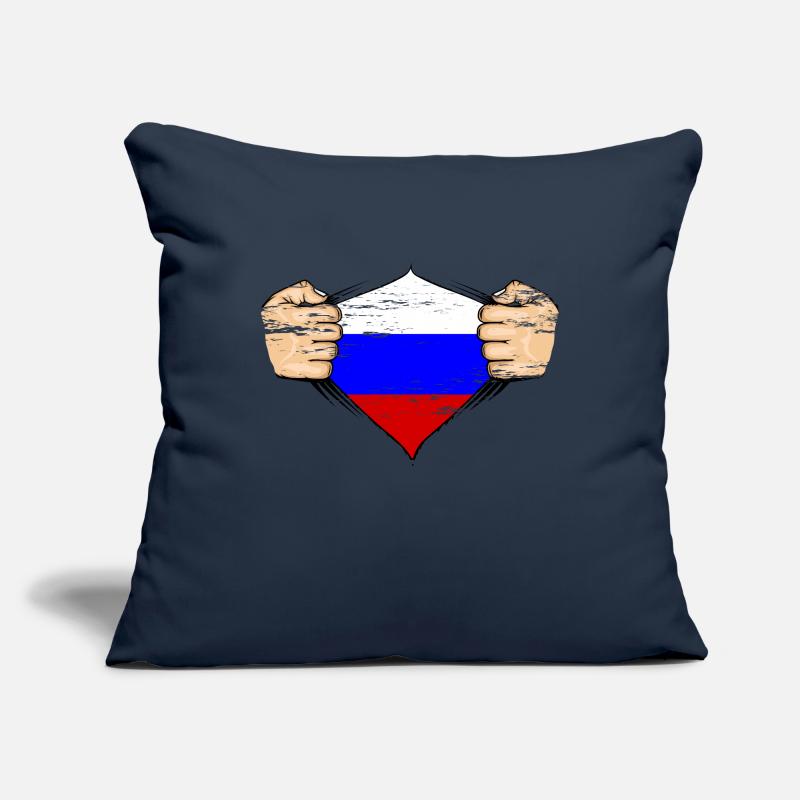 Conception du drapeau de la Russie utilisée Housse de coussin décorative 45 x 45 cm