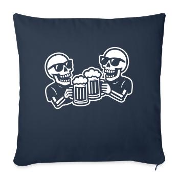 Beer Drinking Skeleton Crew - Sofa pillowcase 17,3'' x 17,3'' (45 x 45 cm) - navy - Front